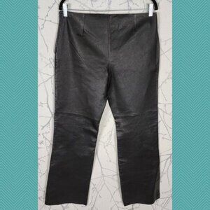 Beechers Brooks Black Leather Pull On High Rise Straight Leg Pants
